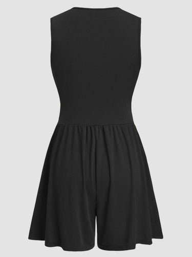 Ruched Plunge Sleeveless Romper - Smooth Visage