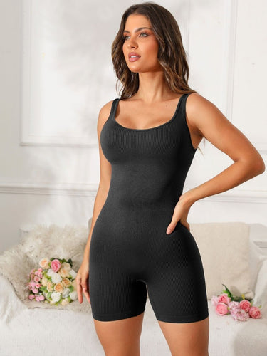 Scoop Neck Wide Strap Active Romper - Smooth Visage