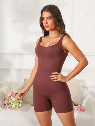 Scoop Neck Wide Strap Active Romper - Smooth Visage