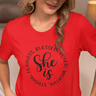 She Is... Strong, Fearless, Blessed & Worthy" Inspirational T-Shirt - Smooth Visage