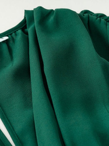 Slim waist V - neck sexy dress with big swing - Smooth Visage