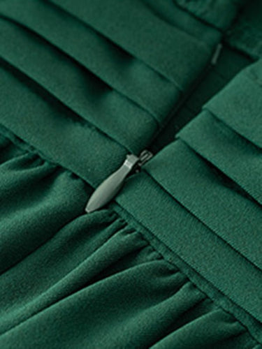 Slim waist V - neck sexy dress with big swing - Smooth Visage