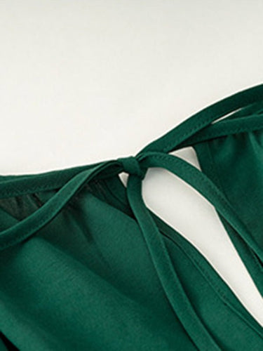 Slim waist V - neck sexy dress with big swing - Smooth Visage