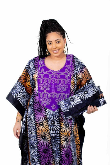 Smooth Visage African Print Adire African Tie - Dye Print Boubou Kaftan Style - Smooth Visage