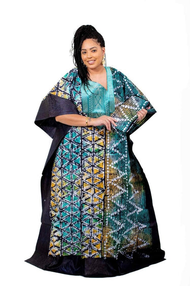 Smooth Visage African Print Adire Boubou (Bubu) Kaftan Gown for Women - Smooth Visage