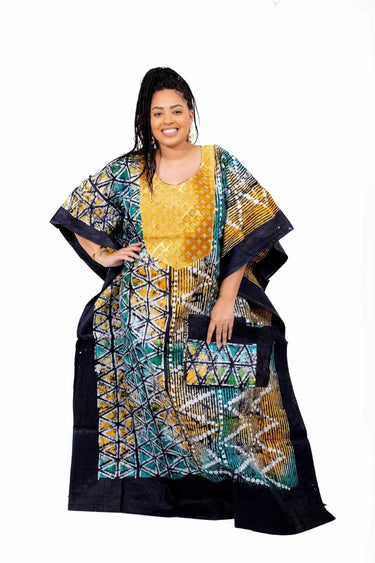 Smooth Visage African Print Adire Boubou (Bubu) Kaftan Gown for Women - Smooth Visage