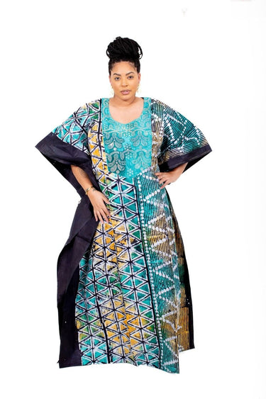 Smooth Visage African Print Adire Boubou (Bubu) Kaftan Gown for Women - Smooth Visage
