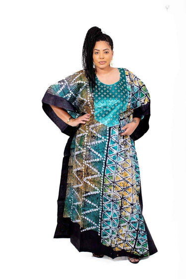 Smooth Visage African Print Adire Boubou (Bubu) Kaftan Gown for Women - Smooth Visage