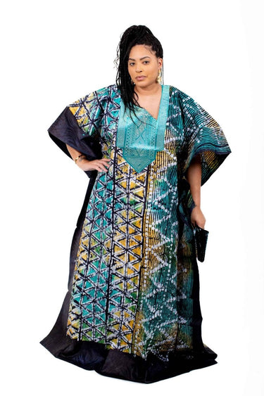Smooth Visage African Print Adire Boubou (Bubu) Kaftan Gown for Women - Smooth Visage