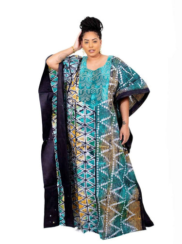 Smooth Visage African Print Adire Boubou (Bubu) Kaftan Gown for Women - Smooth Visage