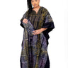 Smooth Visage African Print Adire Embroidery Design Boubou(BuBu) Rhinestone Kaftan Gown - Smooth Visage