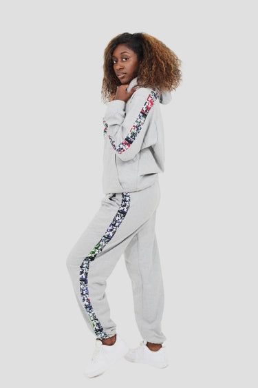 Smooth Visage Handmade Grey Tracksuit with African Tiedye (Adire) Accents - Smooth Visage