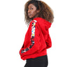Smooth Visage Handmade Red Hoodie Sweatshirt with African Tie - Dye (Adire) Accents - Smooth Visage