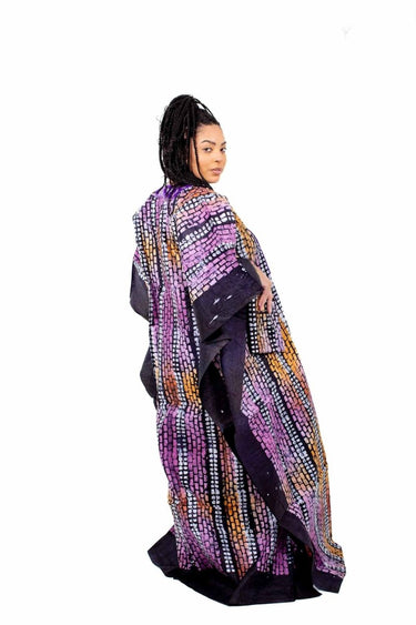 Smooth Visage Modern African Print Adire Boubou Kaftan Gown - Smooth Visage