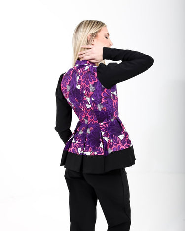 Smooth Visage Purple Ankara and Crepe Pant Set for Women - Smooth Visage