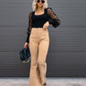 Solid Color High Waist Slim Flared Pants Corduroy High Waist Casual Pants - Smooth Visage
