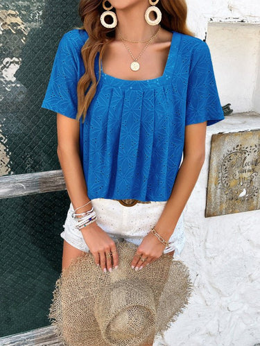 Spring and summer casual solid color short - sleeved T-shirt tops - Smooth Visage