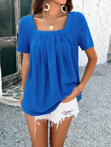 Spring and summer casual solid color short - sleeved T-shirt tops - Smooth Visage