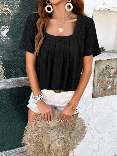 Spring and summer casual solid color short - sleeved T-shirt tops - Smooth Visage