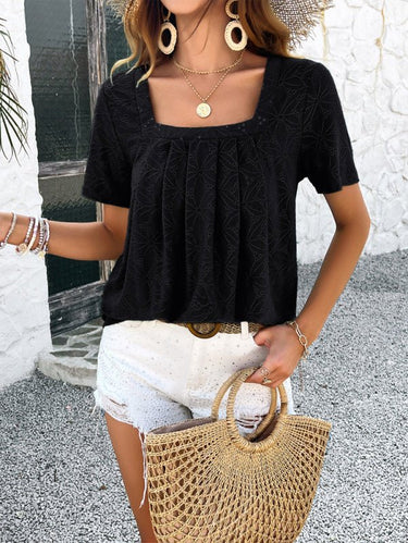 Spring and summer casual solid color short - sleeved T-shirt tops - Smooth Visage