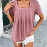 Spring and summer casual solid color short - sleeved T-shirt tops - Smooth Visage