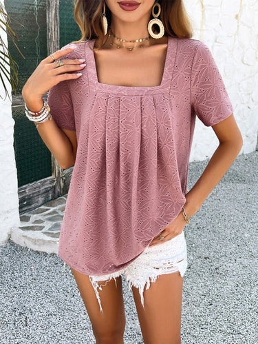 Spring and summer casual solid color short - sleeved T-shirt tops - Smooth Visage