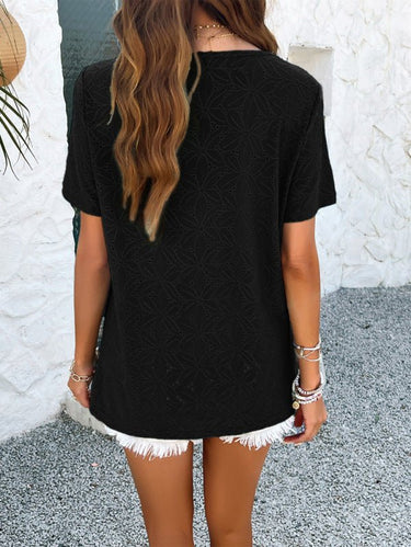 Spring and summer casual solid color short - sleeved T-shirt tops - Smooth Visage