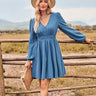 Stretch elastic waist long sleeve slim fit dress - Smooth Visage