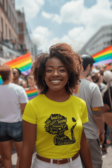 Strong, Beautiful & Confident – Afro Empowerment Word Art T-Shirt - Smooth Visage