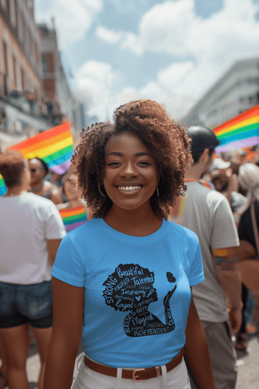 Strong, Beautiful & Confident – Afro Empowerment Word Art T-Shirt - Smooth Visage