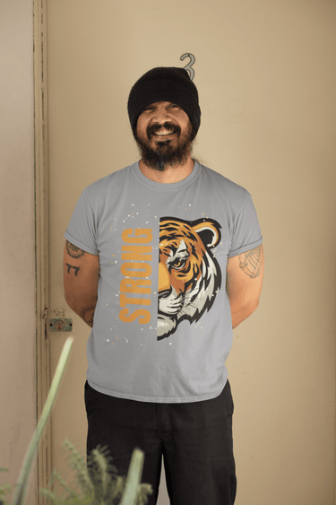 Strong Tiger Graphic T-Shirt – Bold & Stylish Men's Tee - Smooth Visage