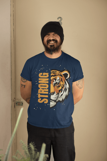 Strong Tiger Graphic T-Shirt – Bold & Stylish Men's Tee - Smooth Visage
