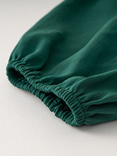 V - neck elegant long - sleeved multi - layered dress - Smooth Visage