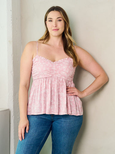 Smocked Ruffle Peplum Tank Top – Dusty Blue | Plus Size Summer Top
