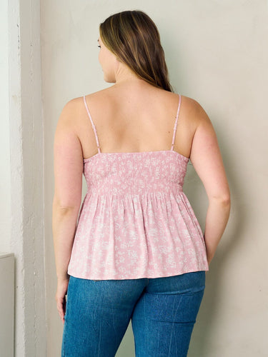 Smocked Ruffle Peplum Tank Top – Dusty Blue | Plus Size Summer Top