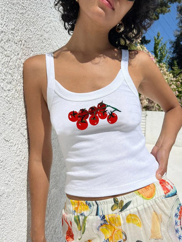 Women's simple printed hot girl camisole vest - Smooth Visage