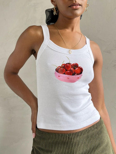Women's simple printed hot girl camisole vest - Smooth Visage