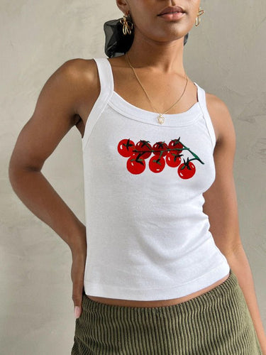 Women's simple printed hot girl camisole vest - Smooth Visage
