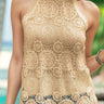 Women's sleeveless halter neck lace top - Smooth Visage