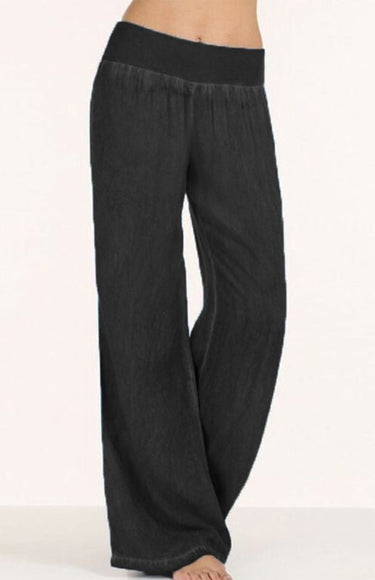 Women's Thin Denim Wide - Legged Pants Pants - Smooth Visage