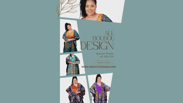 African Print Adire Boubou Kaftan