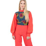 Smooth Visage Coral Red Ankara and Crepe Mix African Print Jumpsuit - Smooth Visage