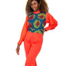 Smooth Visage Coral Red Ankara and Crepe Mix African Print Jumpsuit - Smooth Visage