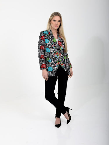 Smooth Visage Floral Ankara Double Breasted Blazer Jacket - Smooth Visage