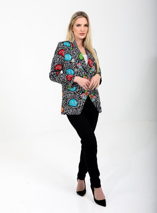 Smooth Visage Floral Ankara Double Breasted Blazer Jacket - Smooth Visage