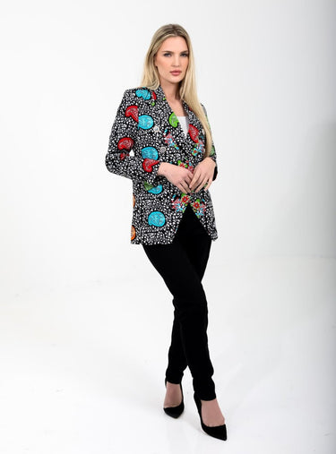 Smooth Visage Floral Ankara Double Breasted Blazer Jacket - Smooth Visage