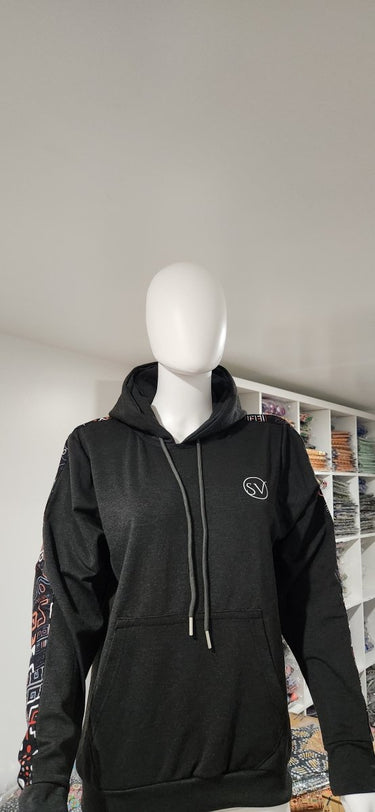 Smooth Visage Hoodie for Women with African Print Sleeve Design - Smooth Visage