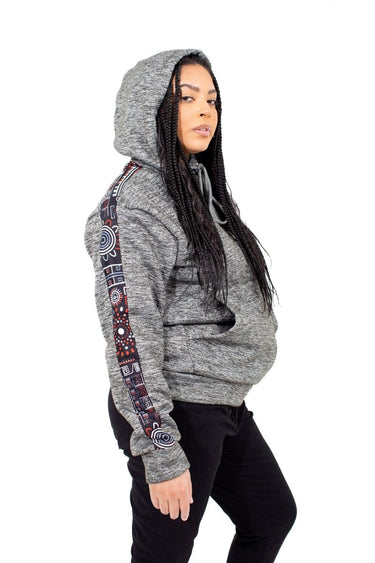 Smooth Visage Hoodie for Women with African Print Sleeve Design - Smooth Visage
