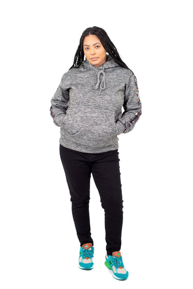 Smooth Visage Hoodie for Women with African Print Sleeve Design - Smooth Visage