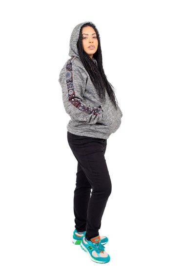 Smooth Visage Hoodie for Women with African Print Sleeve Design - Smooth Visage